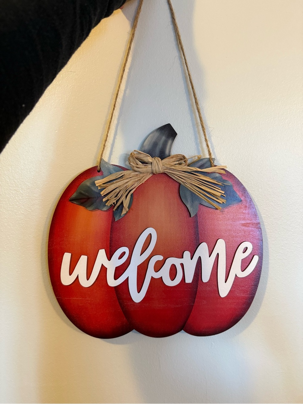 Welcome Orange Pumpkin Hanging Sign - Home Holiday Decor